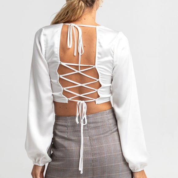 NWT West of Melrose Tie Back Blouse - Picture 3 of 7